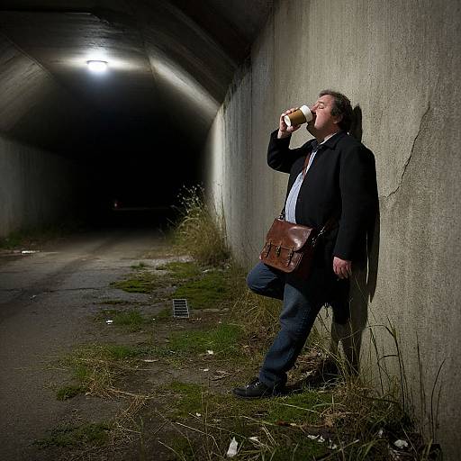 Abandoned Underpass Night Scene