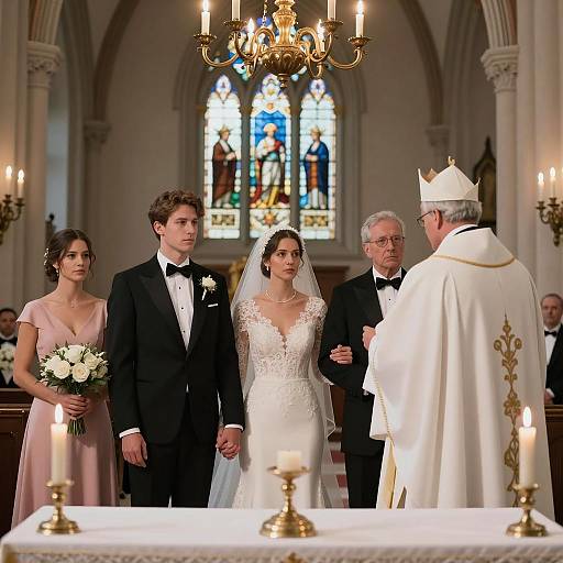 Wedding Ceremony in Gothic Church