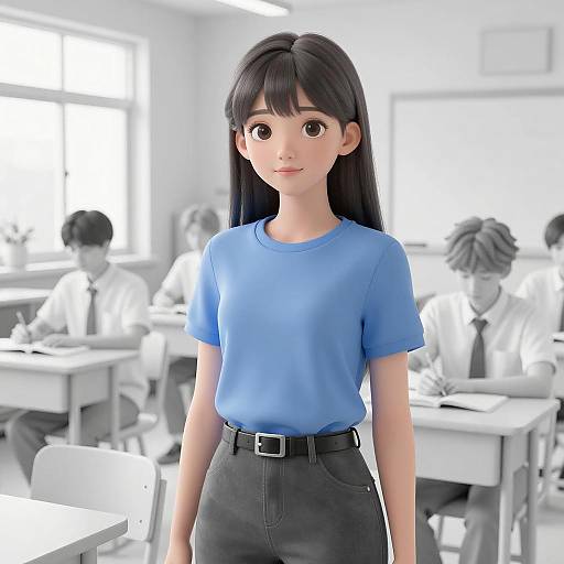 Teenage Girl Standing in Classroom