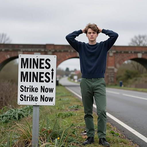 Young Man Under Overcast Sky