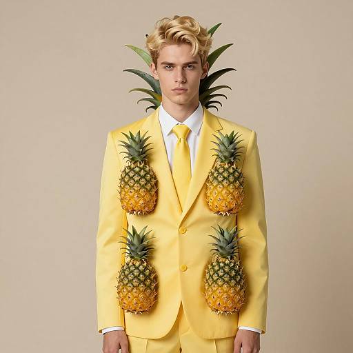 Man in Yellow Pineapple Suit