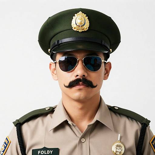 Vibrant Portrait of a Stylish Policeman