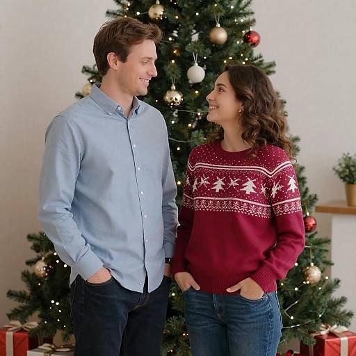 Festive Christmas Photo of a Couple