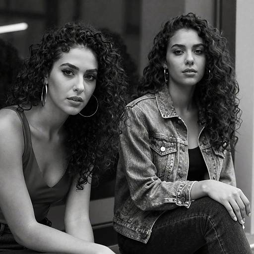 Intense Portrait of Two Women in Contrast