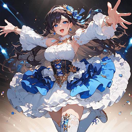 Cute Idol Girl Singing on Stage