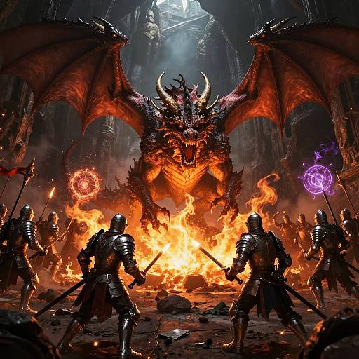 Epic Dragon vs Knights Battle