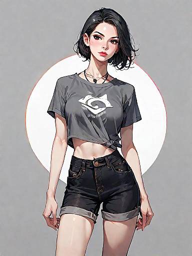 Stylish Woman in Casual Streetwear