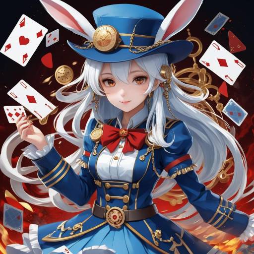 Dynamic Anime Character with Rabbit Ears