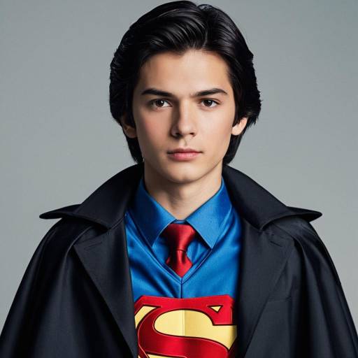 Young Man in Superman Costume Upper Body Portrait