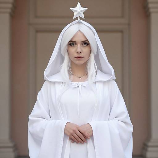 White Witch Cosplay with Star Hood