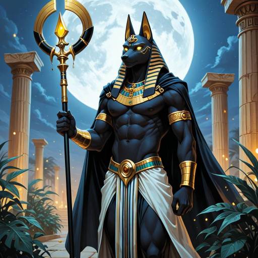 Mystical Egyptian Warrior Under Full Moon