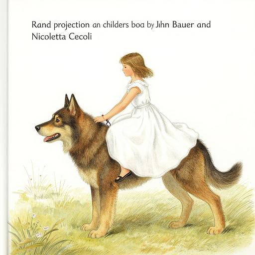 Girl Riding Giant Wolfdog Illustration