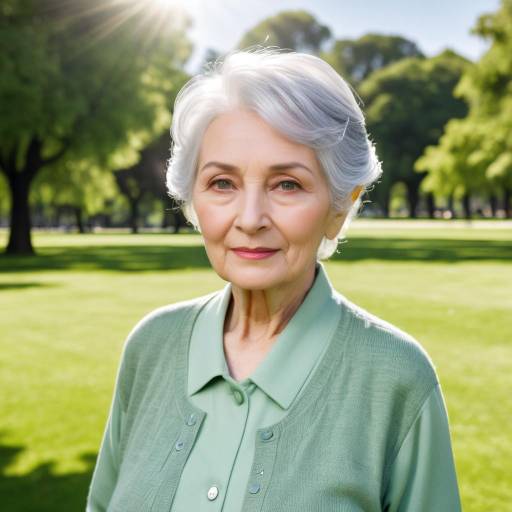 Elderly Woman in Sunny Park