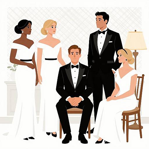 Formal Gathering: An Illustrated Scene