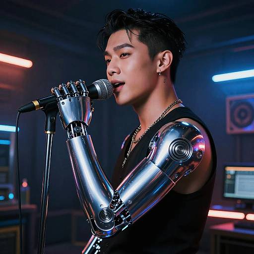 Futuristic Noir Cyberpunk Jazz Singer