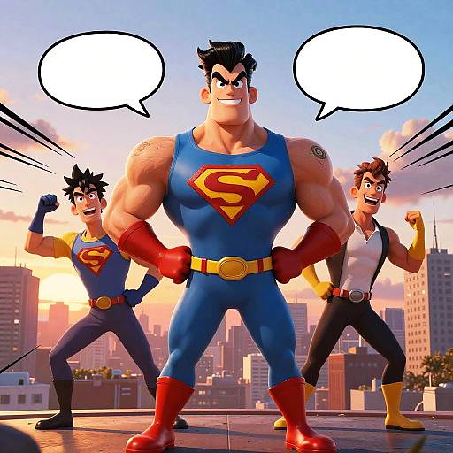 Humorous Cartoon Superhero Character Design