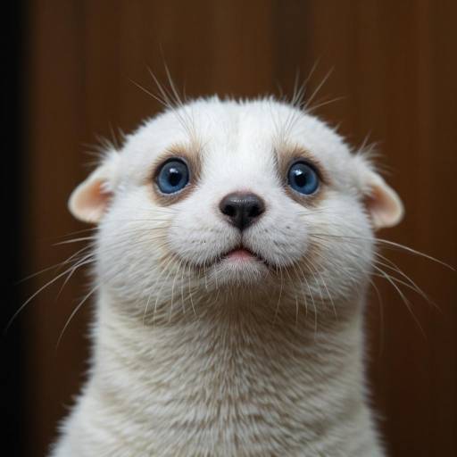 Albino Ferret with Striking Blue Eyes Albino Ferret with Striking Blue Eyes