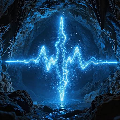 Ethereal Blue Cavern with Shimmering Waters