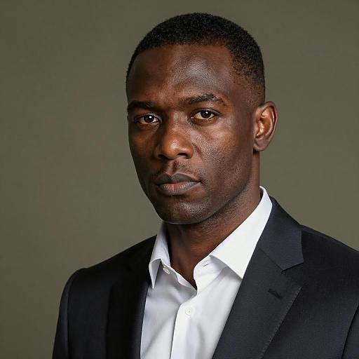 Serious Man in Dark Suit Portrait