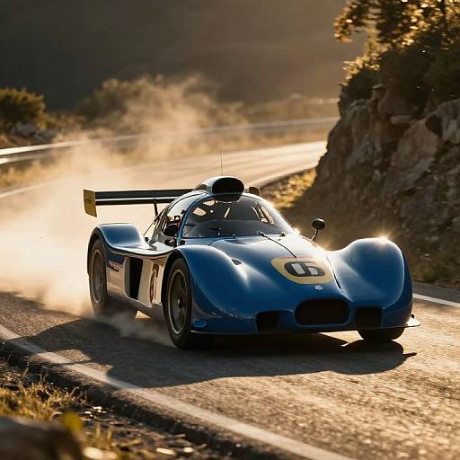 Vintage BMW Racing on Mountain Road