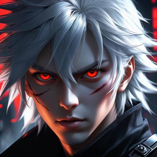 Silver-Haired Assassin in Anime Style