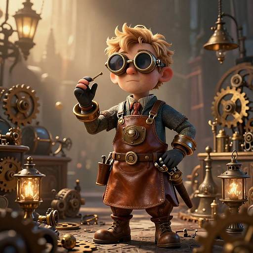 Whimsical Steampunk Inventor Gena