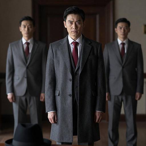 Intense Portrait of Three Men in Shadows