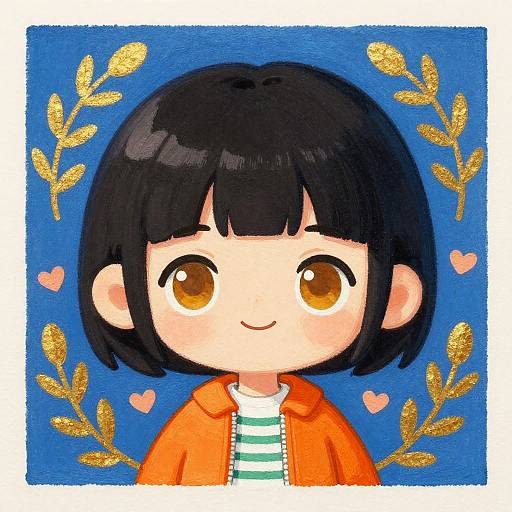 Chibi Character Gouache Painting