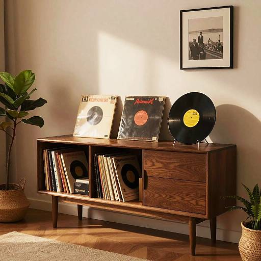Vintage Vinyl on Mid-Century Console