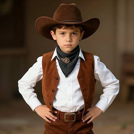 Young Boy in Cowboy Outfit