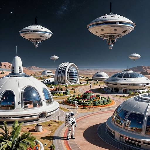 Futuristic Space Colony on Alien Planet