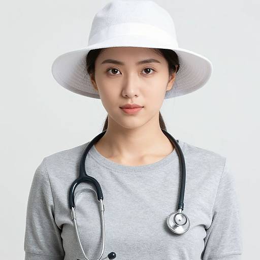 Female Medical Professional in White Hat