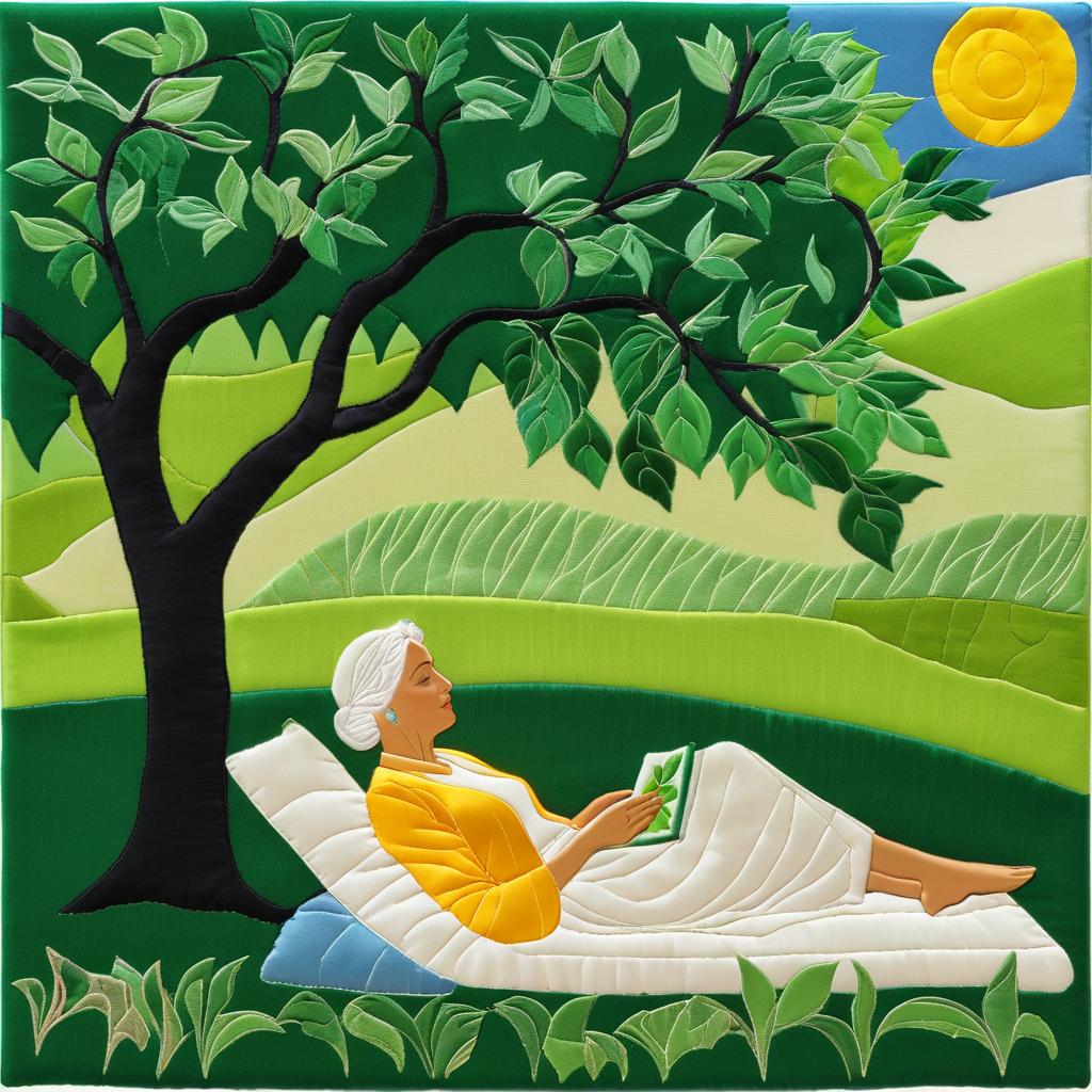 Serene Elderly Woman Under the Tree of Life