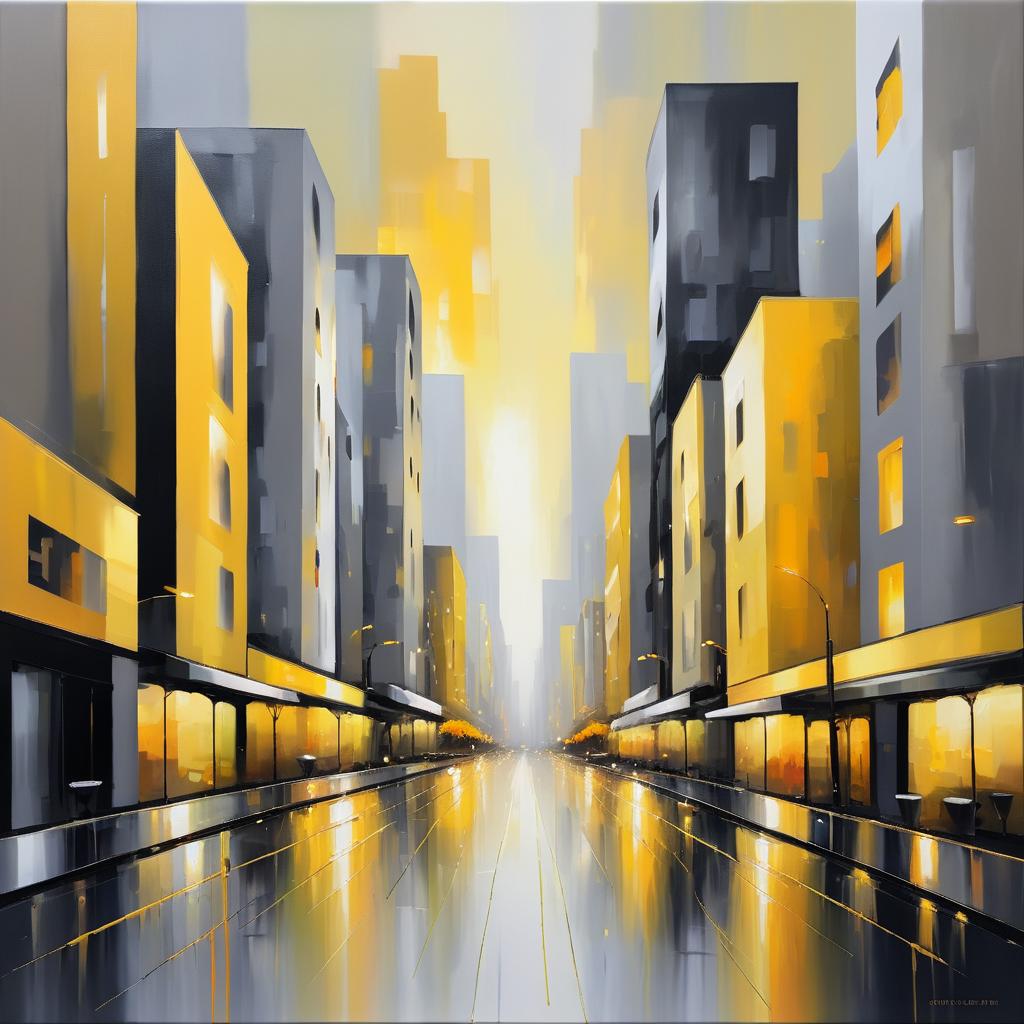 Vibrant Abstract Cityscape at Dusk