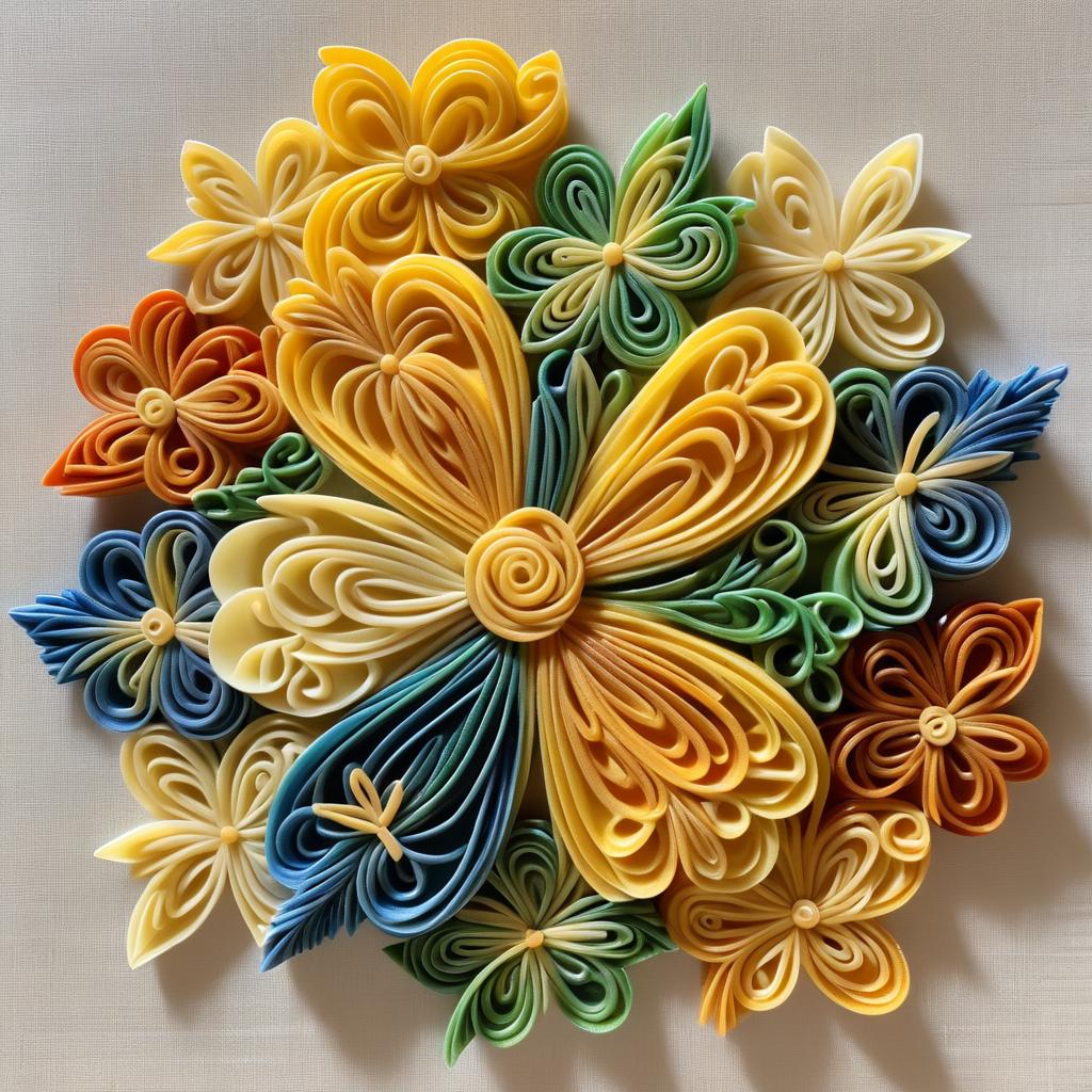 Intricate Pasta Butterfly Artwork Design