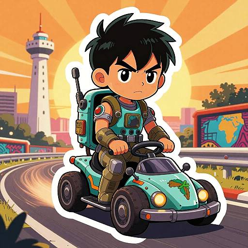 Post-Apocalyptic Boy in Expressionist Comic