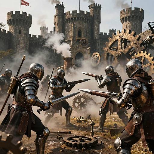 Steampunk Medieval Battle Scene
