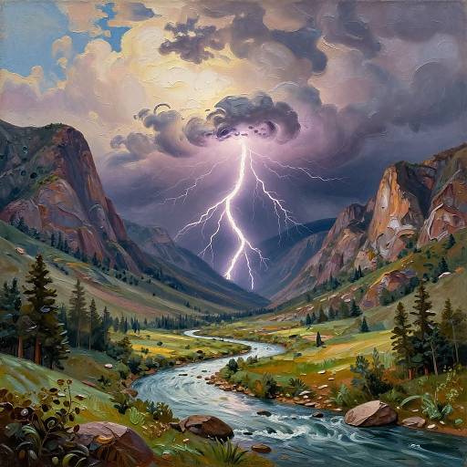 Dramatic Multi-Dimensional Thunderstorm Landscape