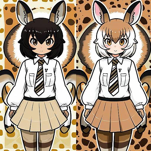 Illustration of Arabian oryx (kemono friends), kemono friends in the style of Yu-ta