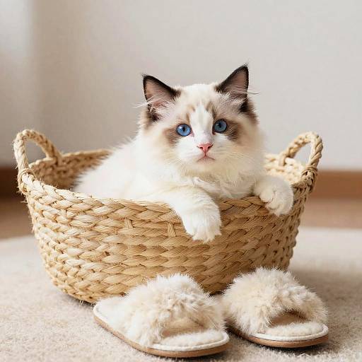 Cozy Ragdoll Kitten in Pastel Chalk