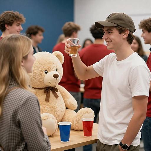 Celebratory Toast at a Festive Gathering