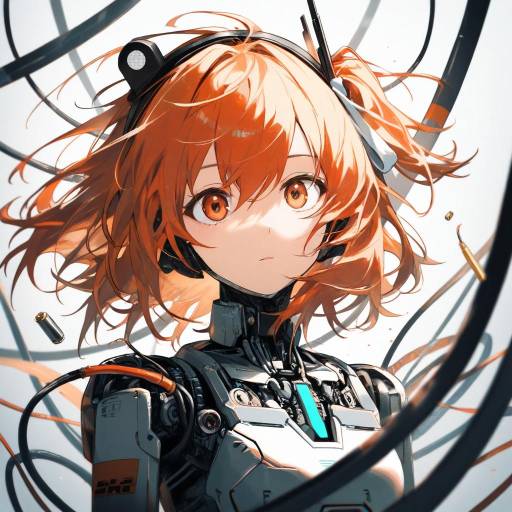 Futuristic Android Girl with Mechanical Features