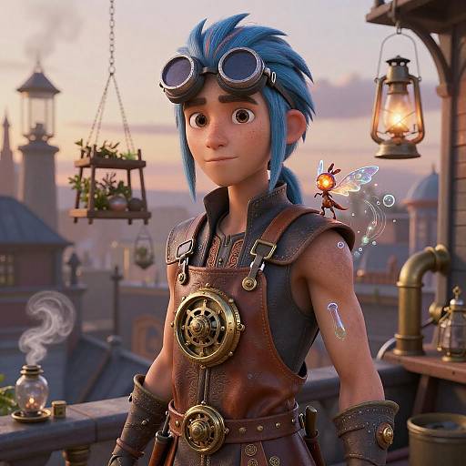 Enchanting Clockwork Alchemist in Dusk