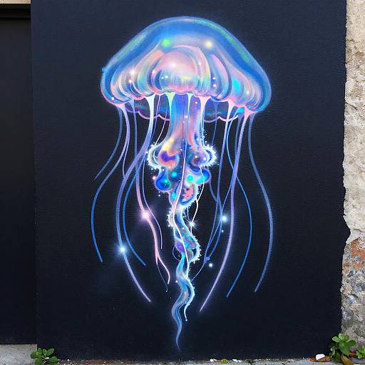 Bioluminescent Jellyfish Street Art