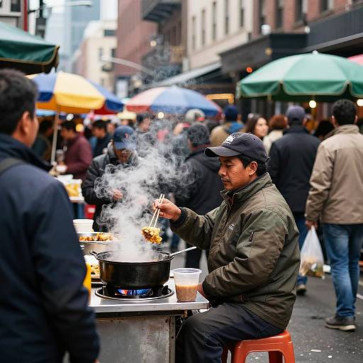 Vibrant Urban Immigrant Food Market