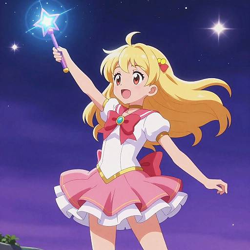 Blonde Magical Girl Casting Spell