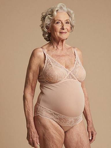 Vintage Film Maternity Lingerie Portrait