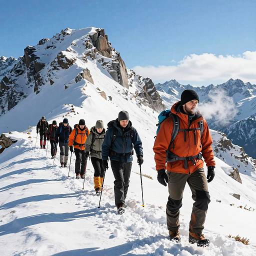 Trekking Snowy Mountain Ridge Adventure