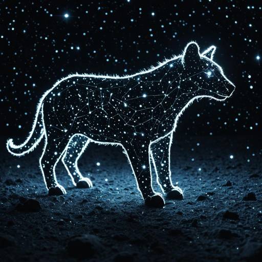 Glowing Animal Constellation in Night Sky