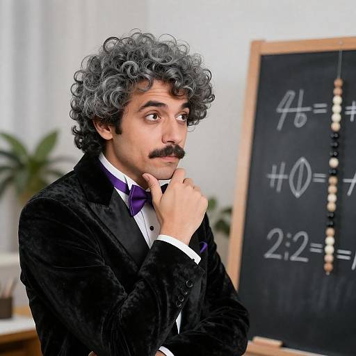 Playful Gentleman with Curly Hair Portrait